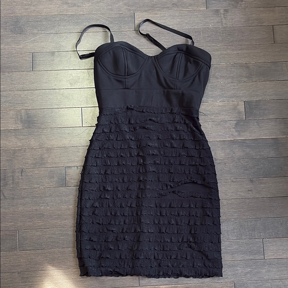 Forever 21 Black Ruffle Spaghetti Strap Dress Women’s S